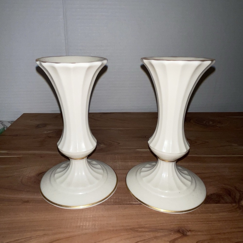 Pair of Vintage Lenox 5 1/2" Tall Candlesticks - Classic Collection